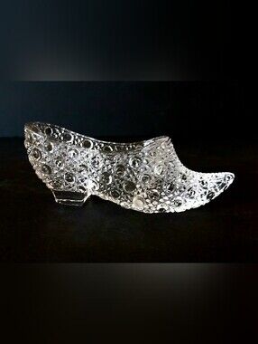 Vintage Clear Glass Decorative Women's Shoe Accent